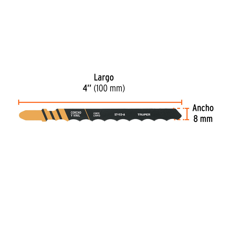 Blíster 5 seguetas T, cuchilla HCS, para material suave
