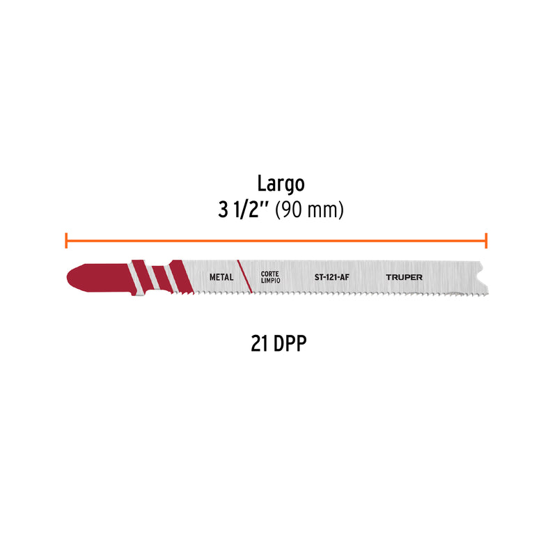 Blíster 5 seguetas T, 21 DPP BIM, corte recto rápido/metal