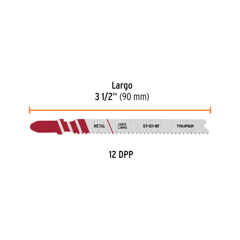 Blíster 5 seguetas T, 12 DPP BIM, corte recto rápido/metal
