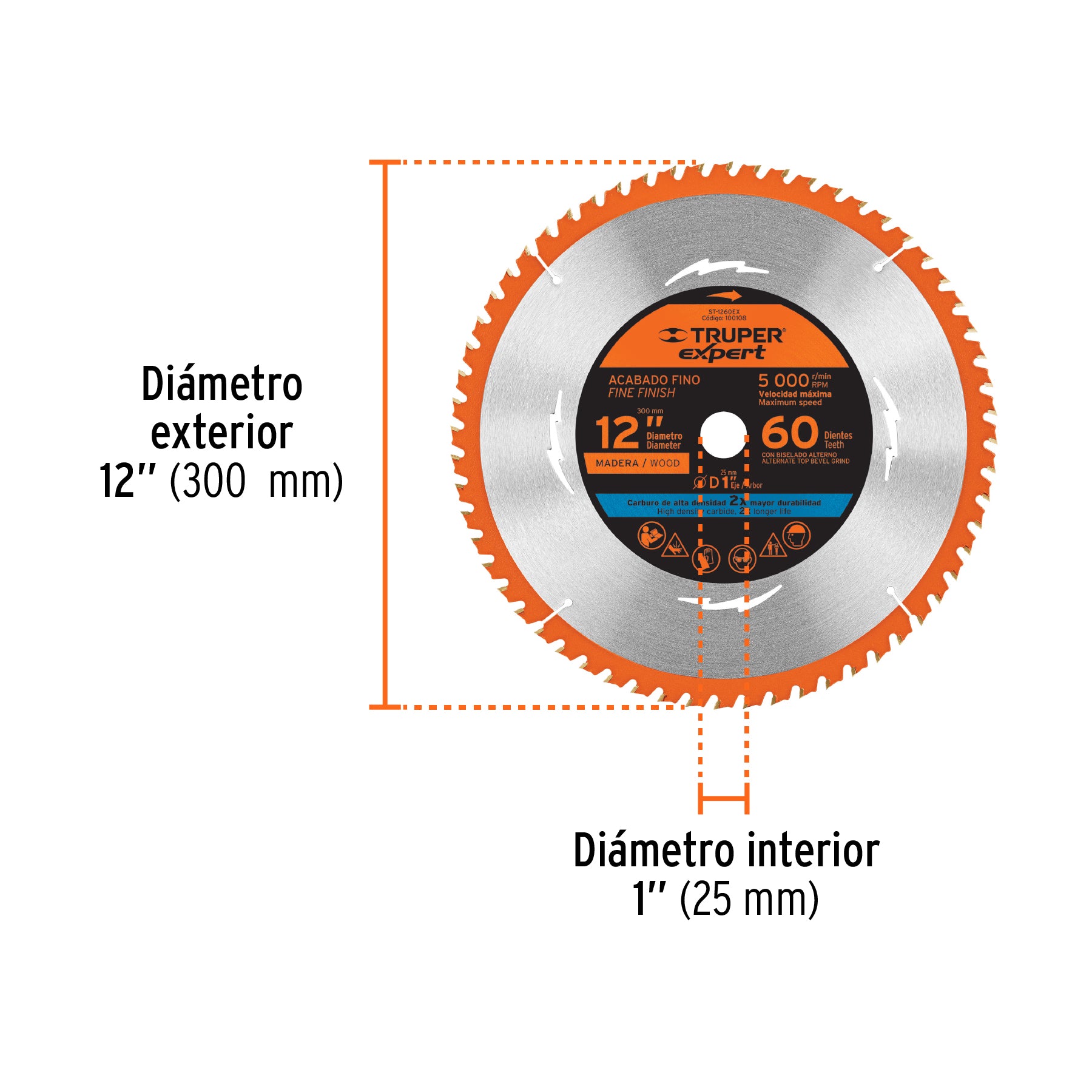 Disco sierra, madera 12", 60dpp, Expert
