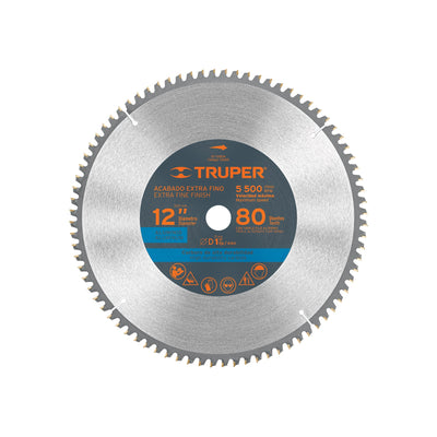 Disco sierra p/aluminio 12", 80 dientes, centro 1"