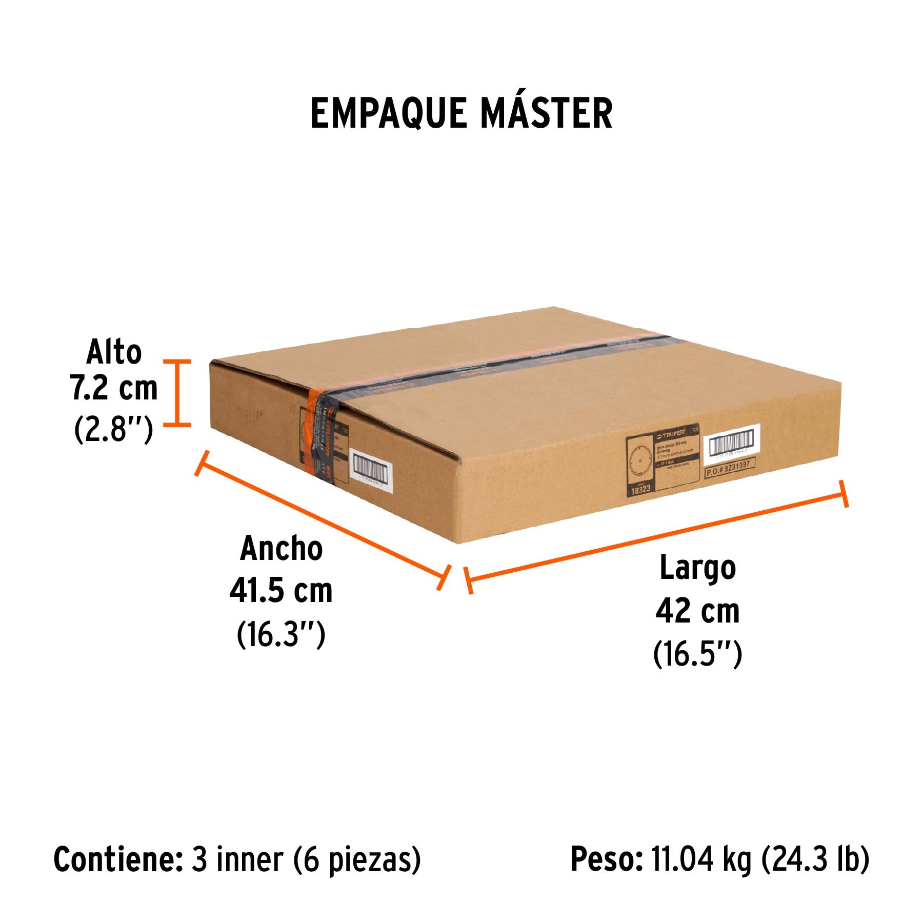 Disco sierra p/madera 14", 60 dientes, centro 1"