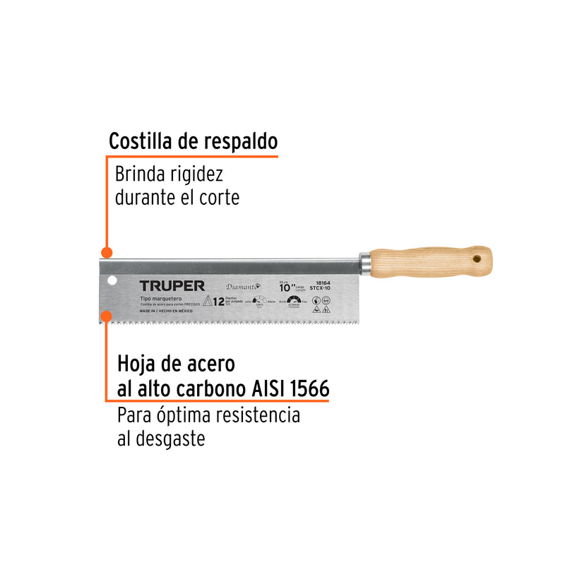 Serrucho para marquetería 10", 9 DPP