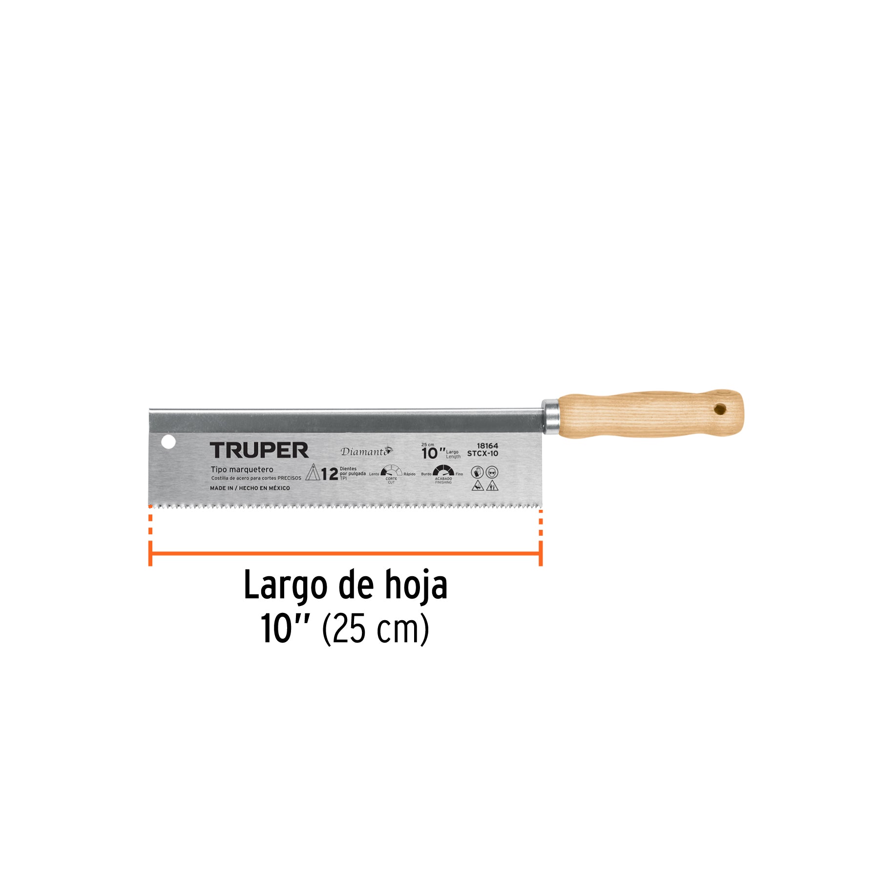 Serrucho para marquetería 10", 9 DPP