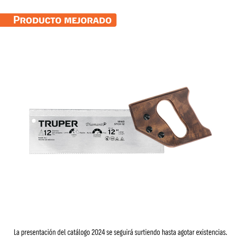 Serrucho 12"  diamante, de costilla, 9 DPP