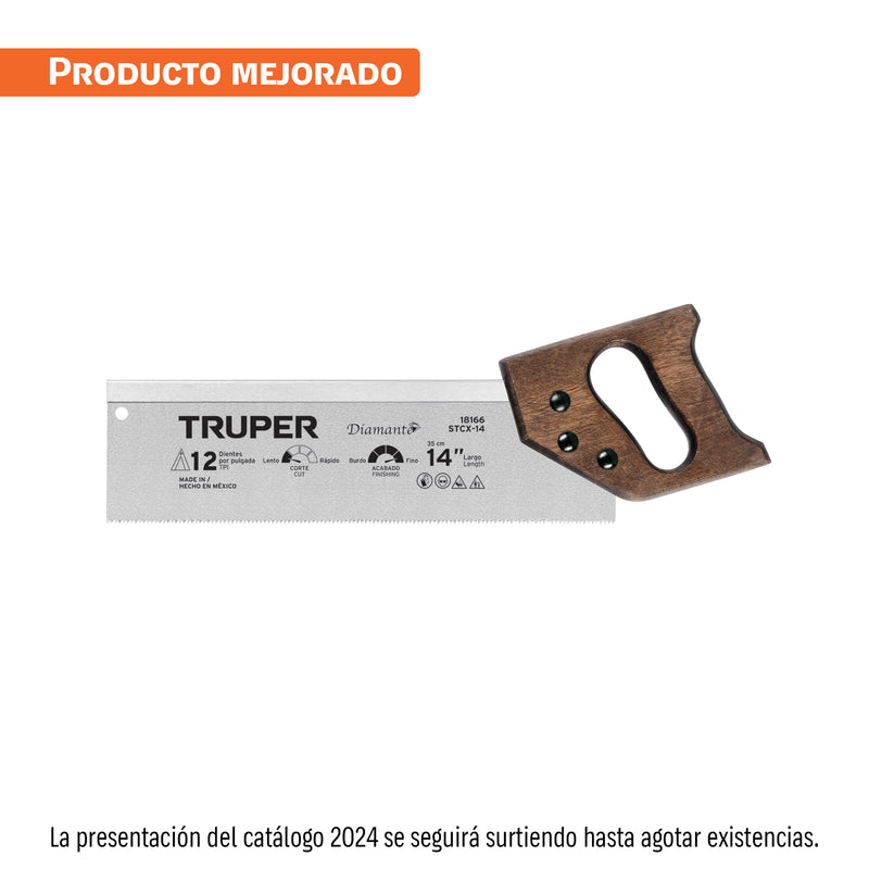 Serrucho 14"  diamante, de costilla, 9 DPP