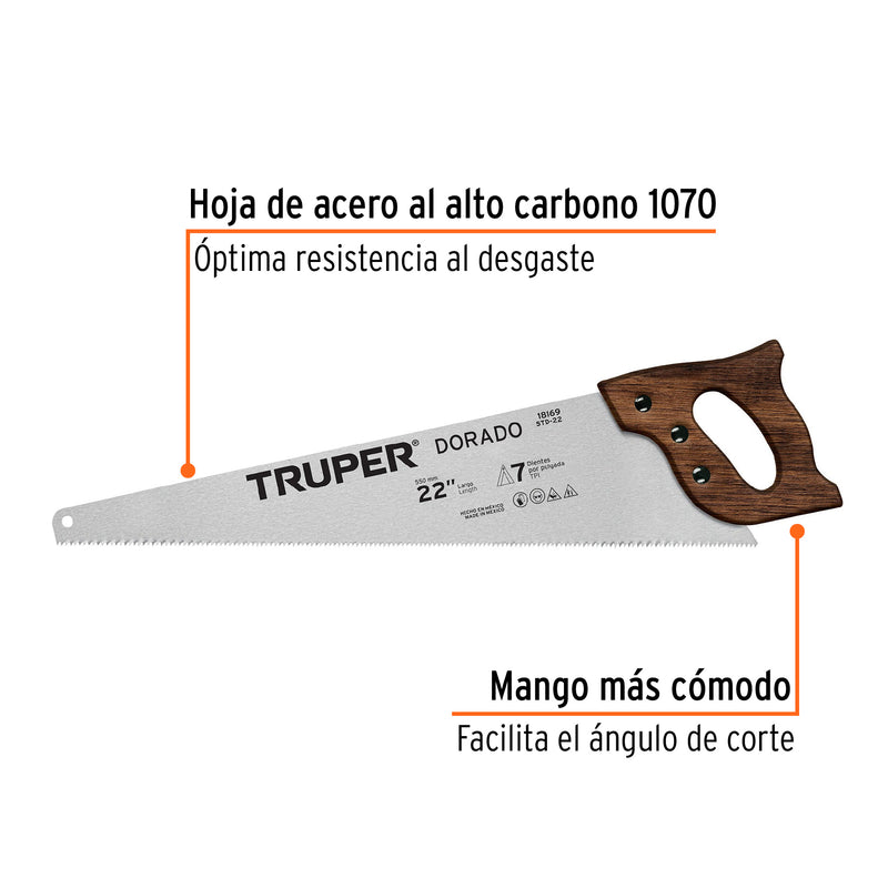 Serrucho 22"  Dorado, 7 DPP