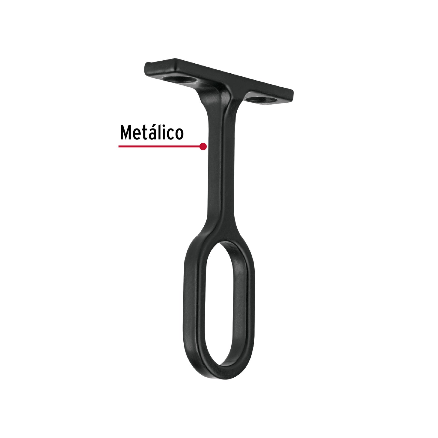 Soporte negro para tubo ovalado de closet, Hermex
