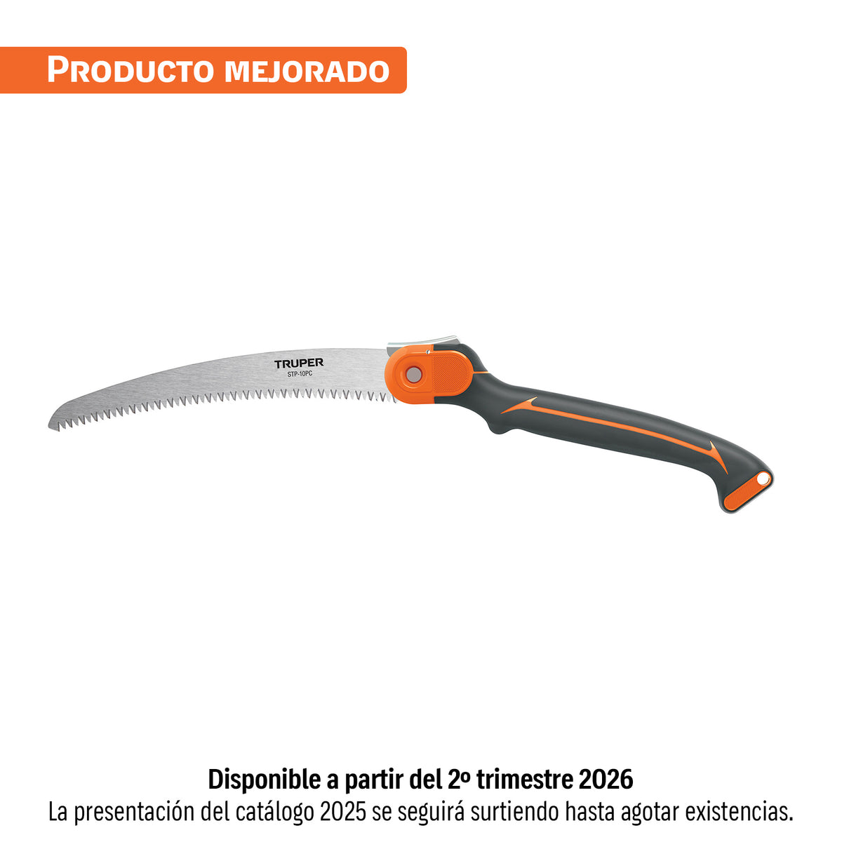 Serrucho poda 10", plegable, hoja curva, comfort grip,7DPP