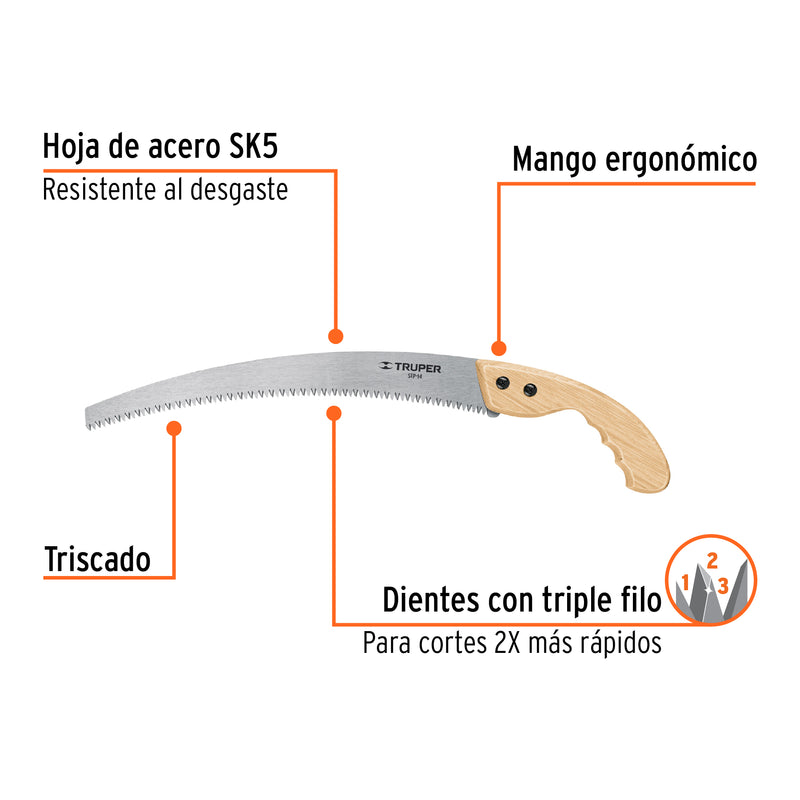Serrucho de poda 14", tradicional, 6 DPP SUSTITUYE 100121