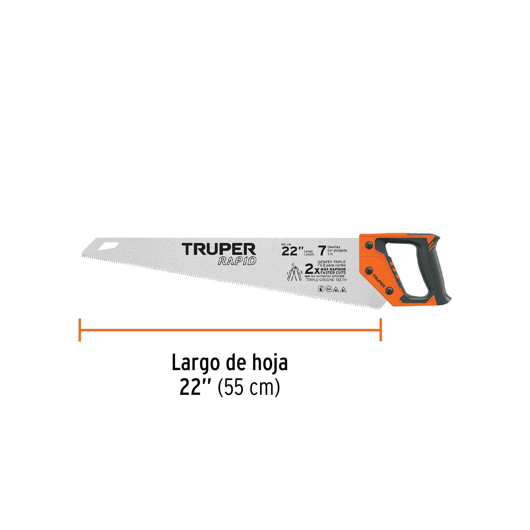 Serrucho Rapid 22', mango Comfort grip