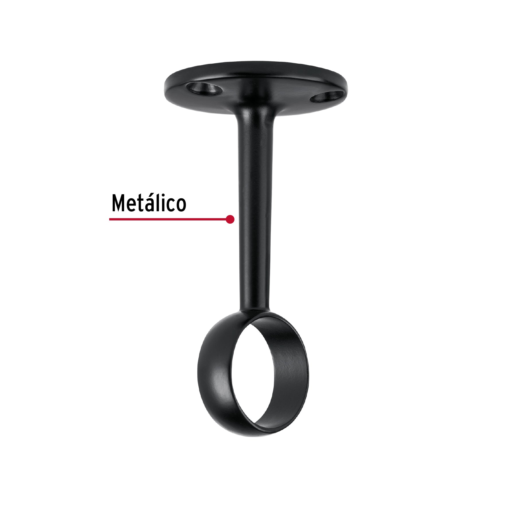 Soporte negro para tubo redondo de closet, HERMEX