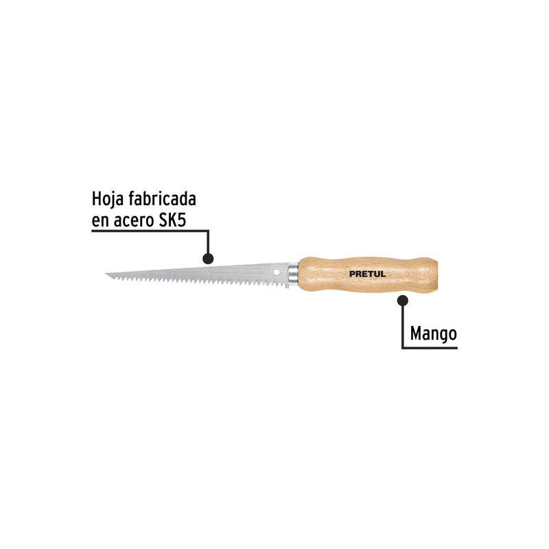 Serrucho para muros de yeso 6", Pretul