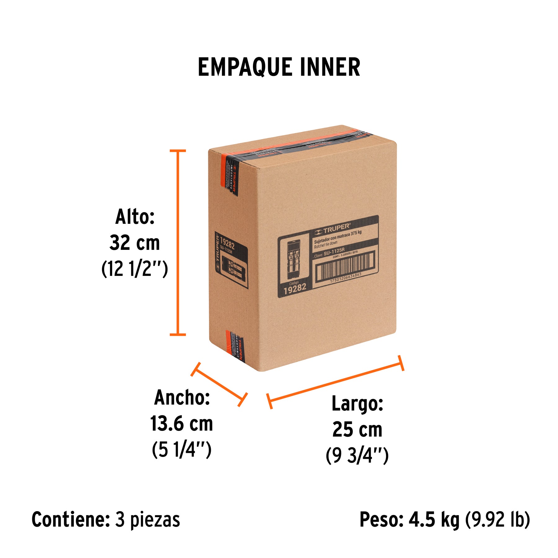 Sujetadores con matraca, carga máxima 1125 kg, 2 piezas