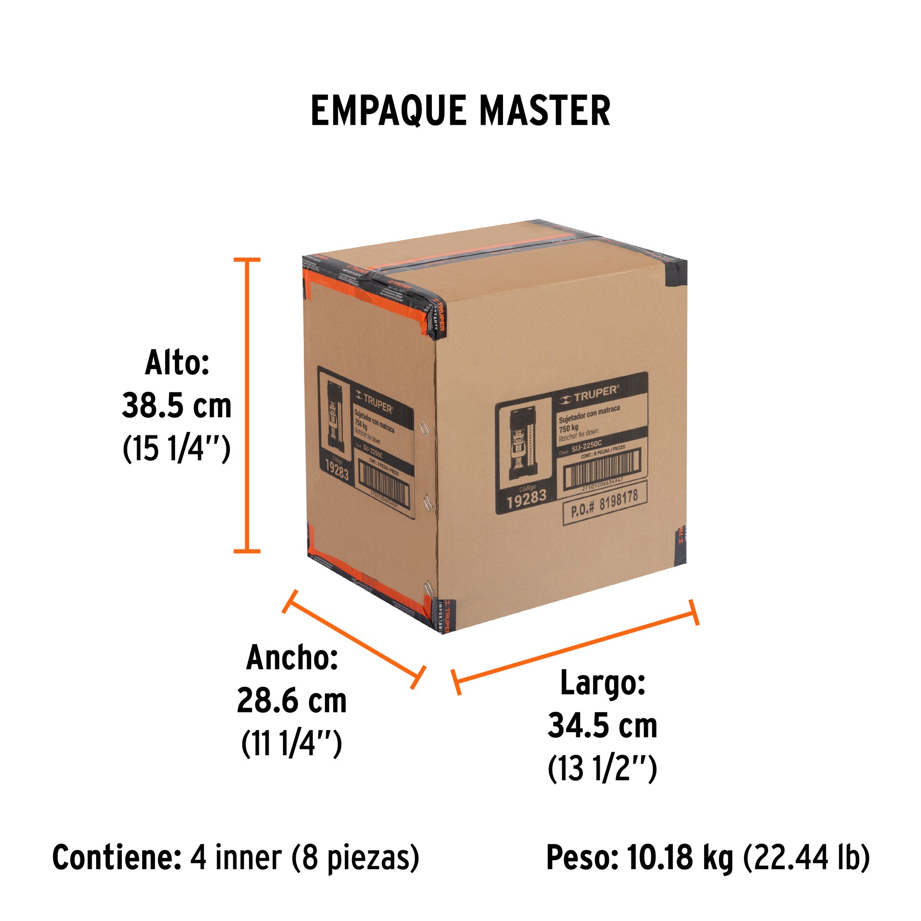 Sujetadores con matraca, carga máxima 2250 kg
