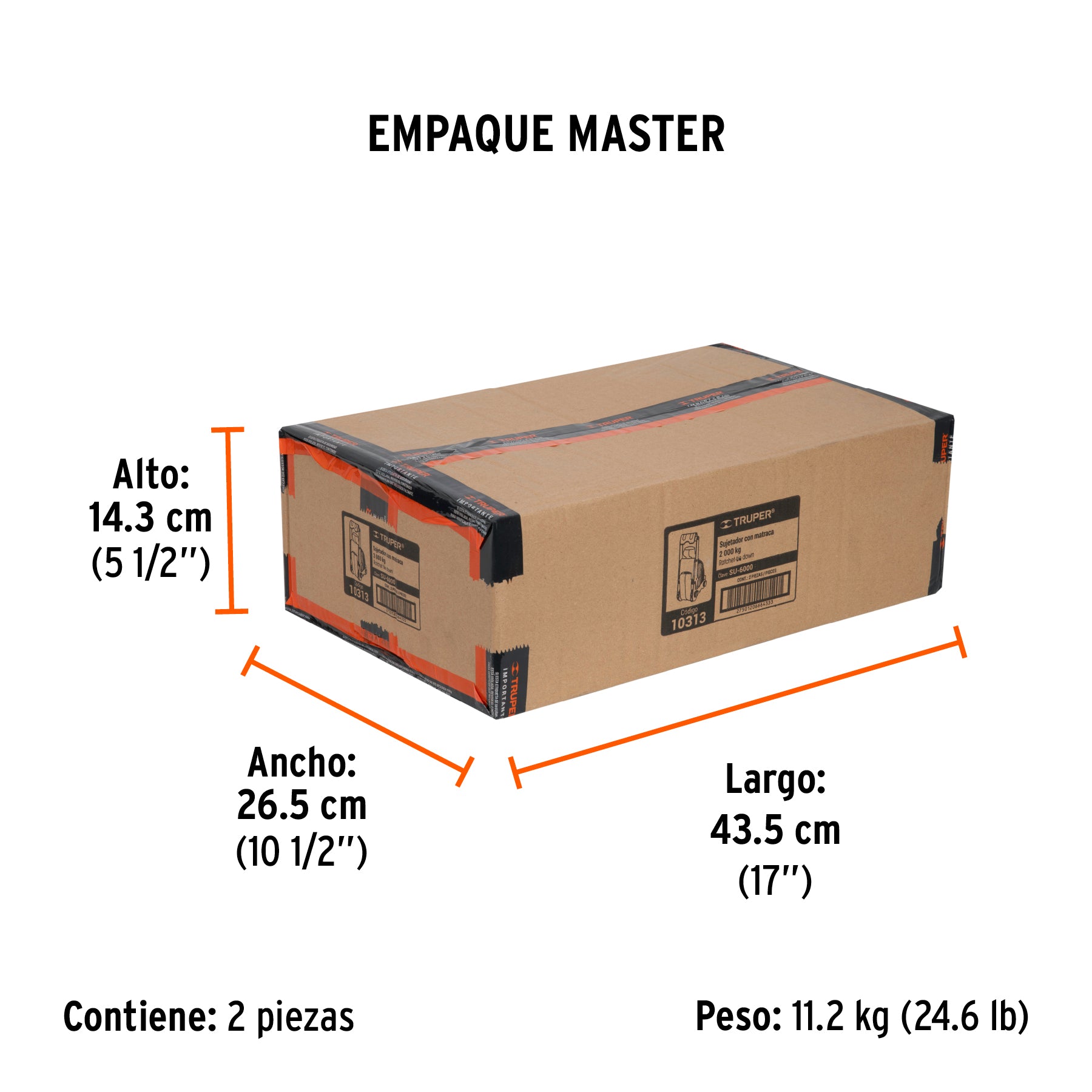 Sujetadores con matraca, carga máxima 5400 kgs