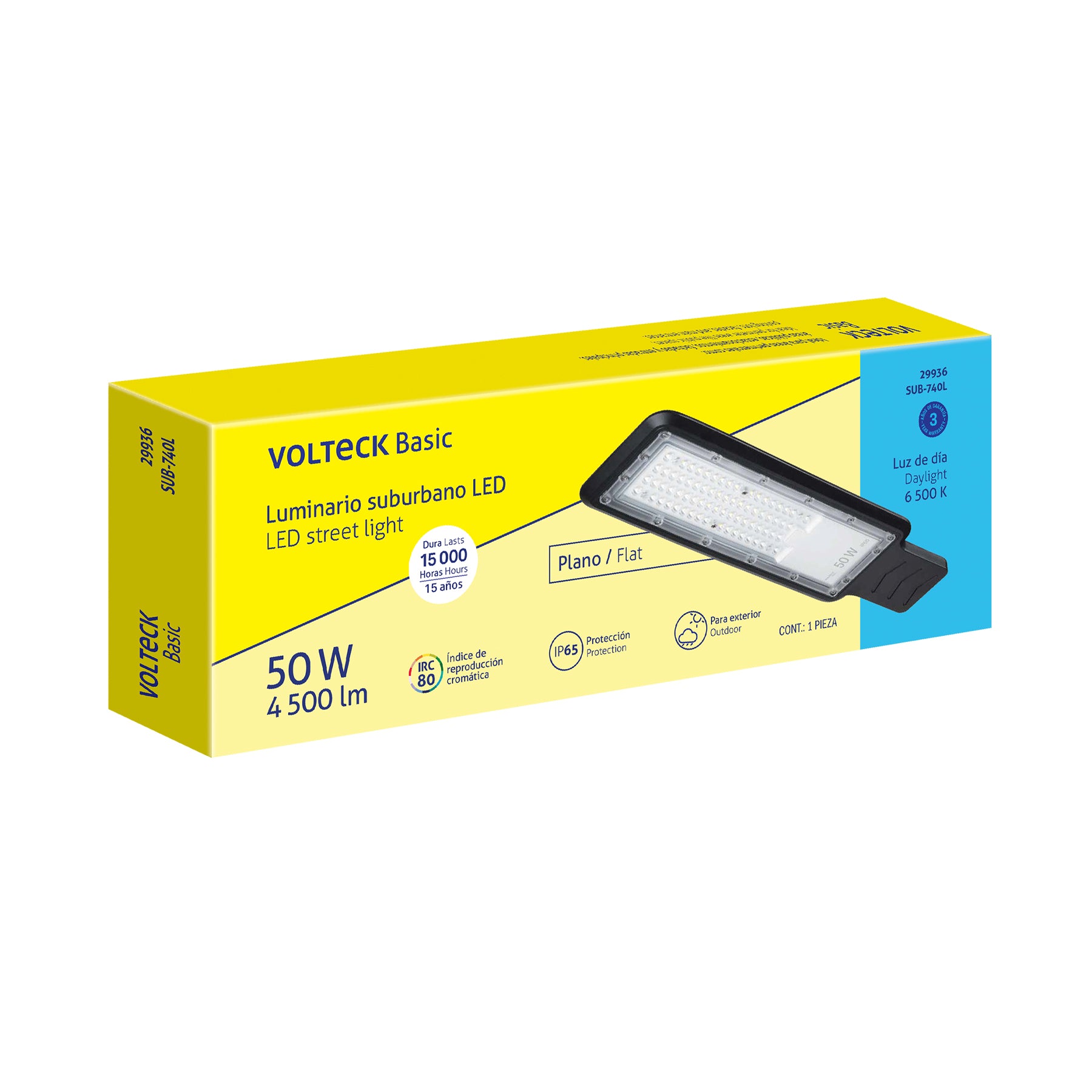 Luminario suburbano de LED 50 W, VOLTECK BASIC