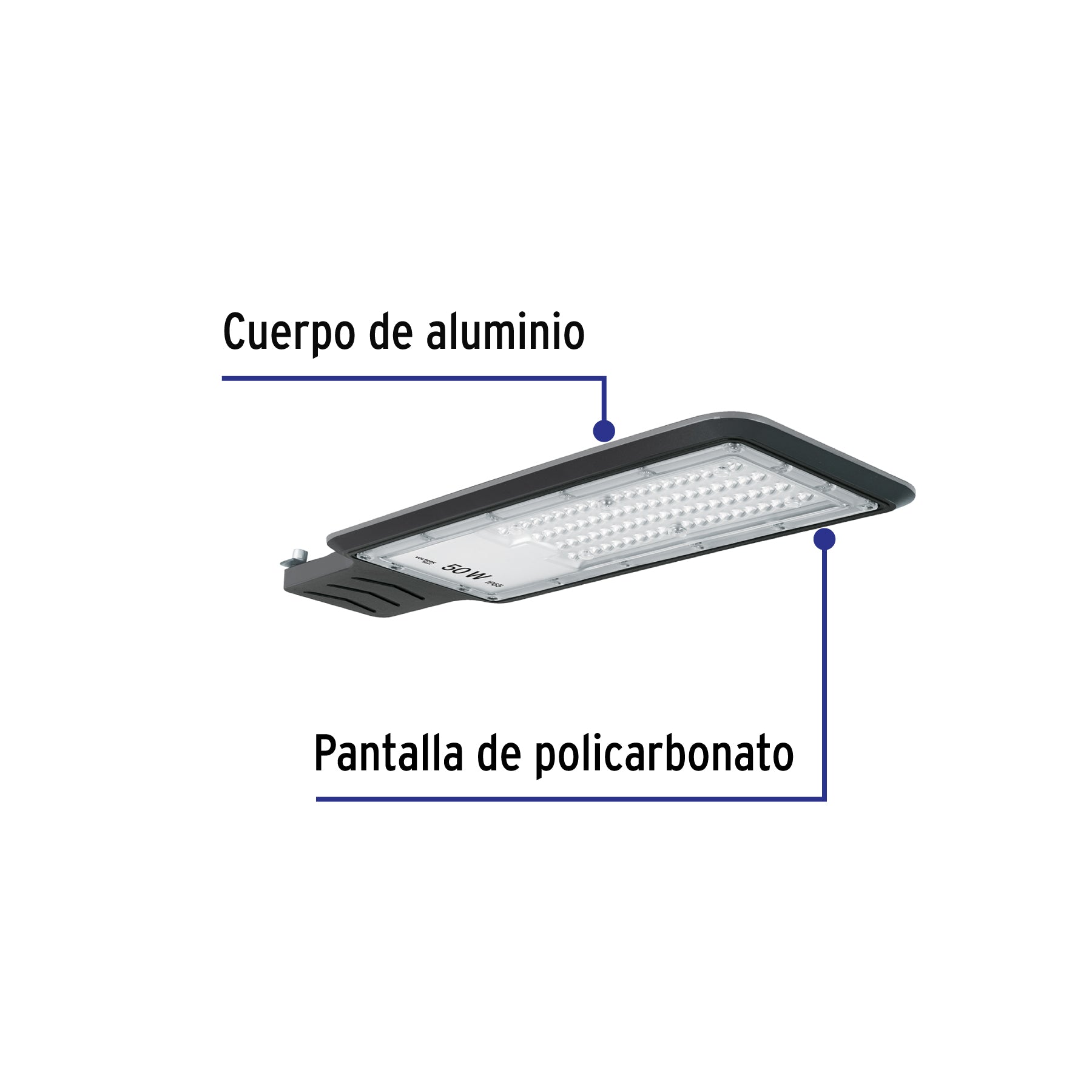 Luminario suburbano de LED 50 W, VOLTECK BASIC