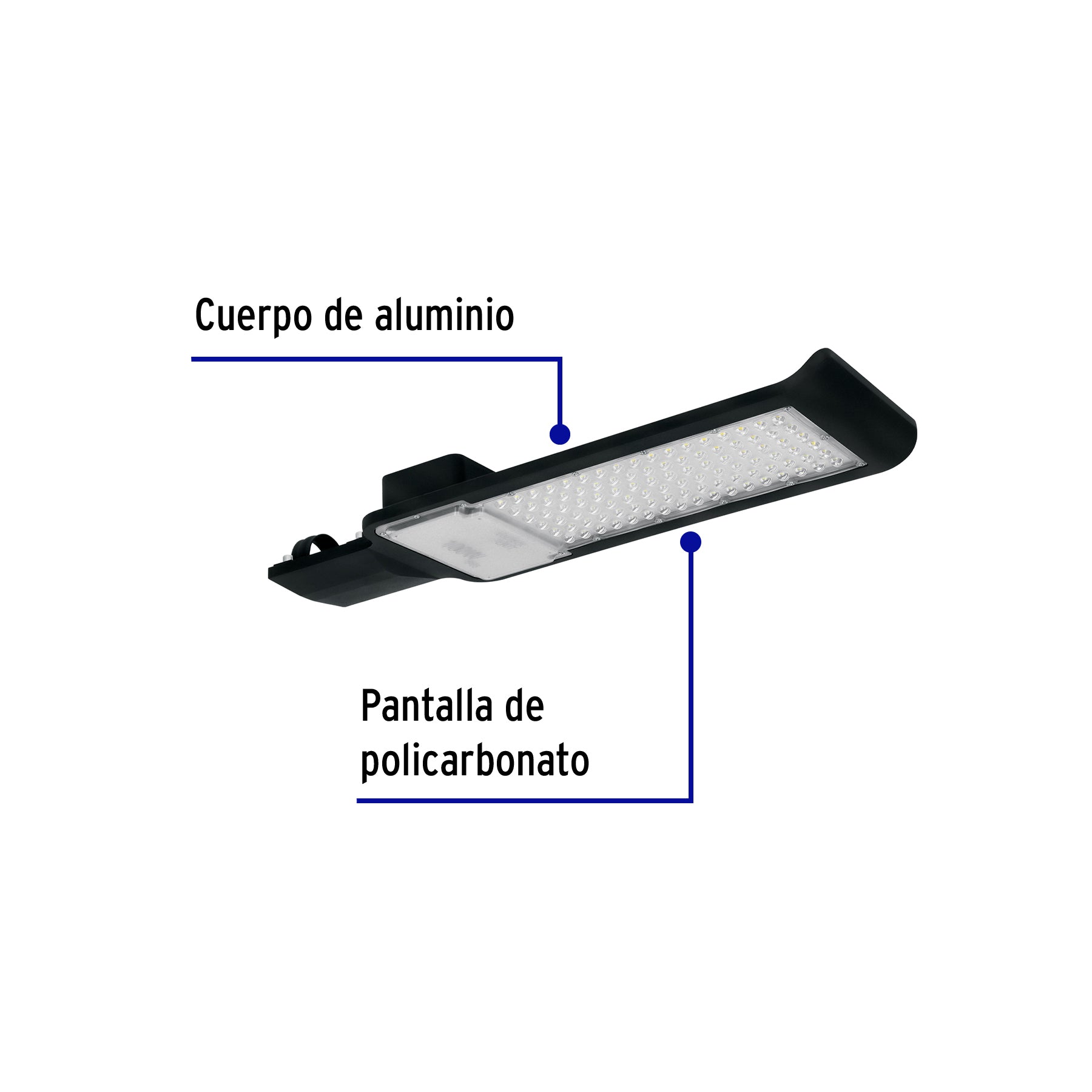 Luminario suburbano de LED, plano, de aluminio, 100 W