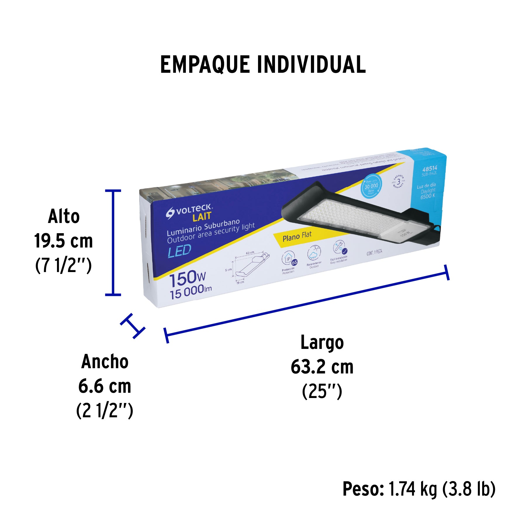 Luminario suburbano plano de LED 150 W alta intensidad