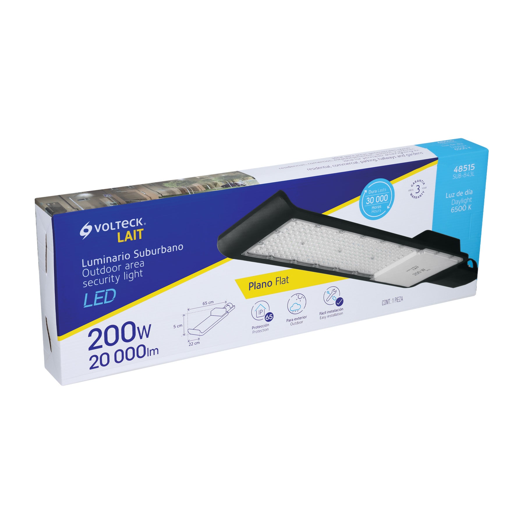 Luminario suburbano plano de LED 200 W alta intensidad