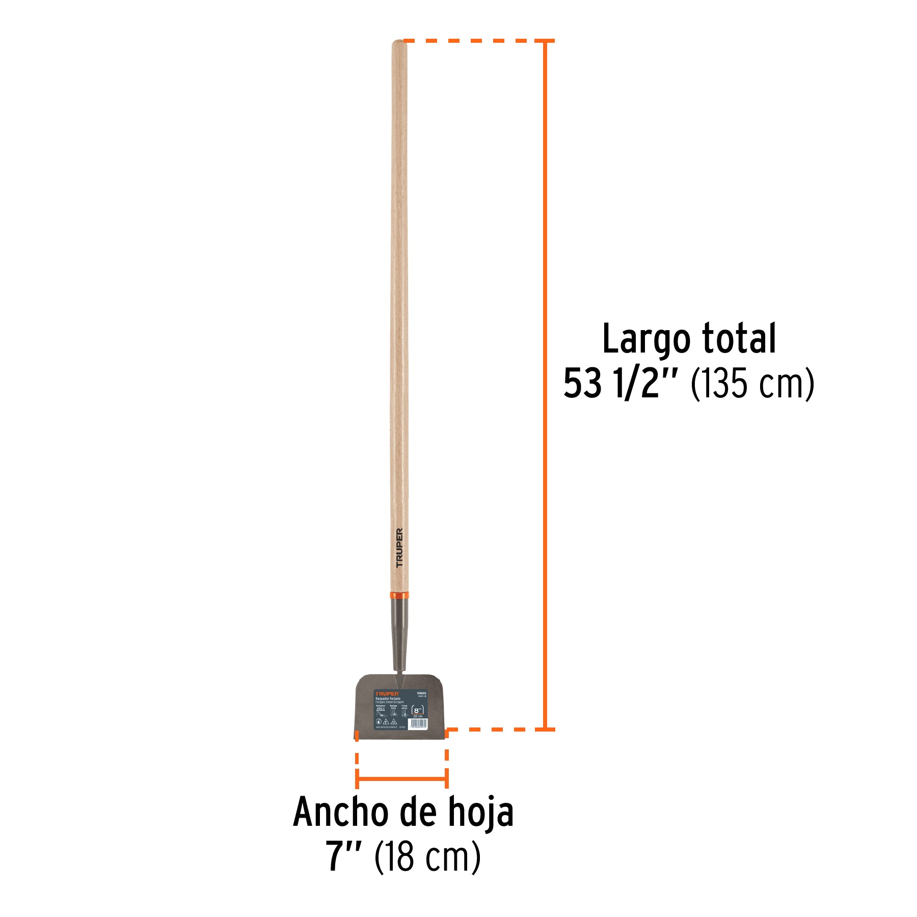 Raspador forjado de 7', mango de 48', Truper