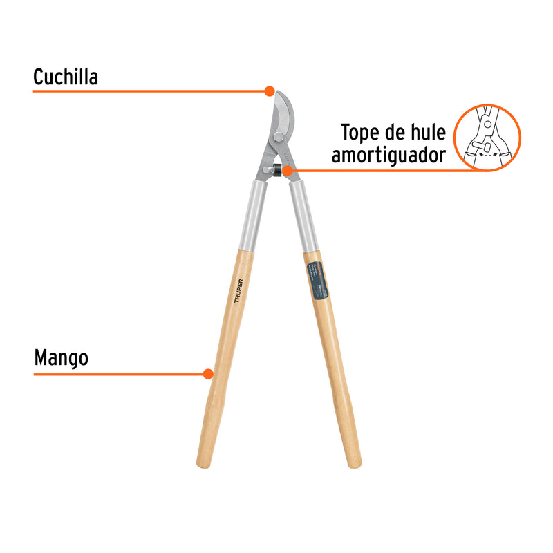 Tijeras para ramas 21", mango de madera