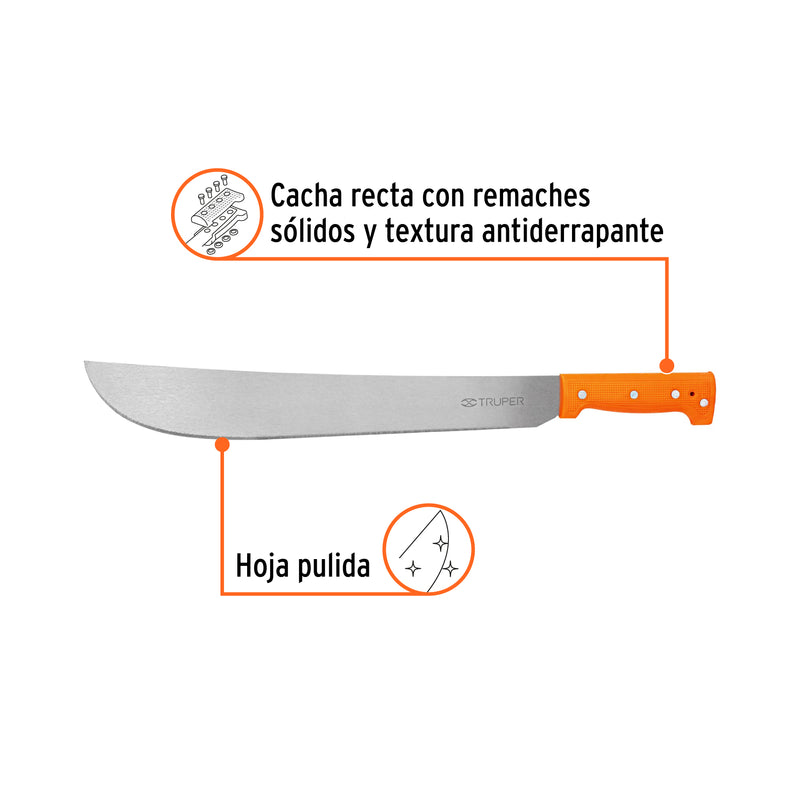 Machete estándar 16" cacha naranja