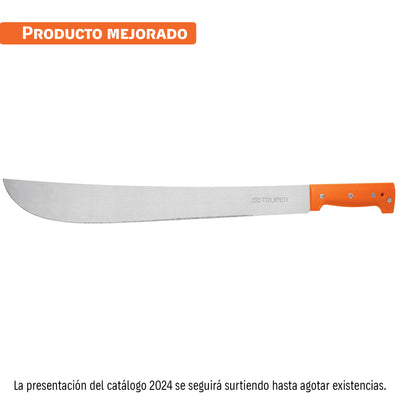 Machete estándar 18" cacha naranja, caballete