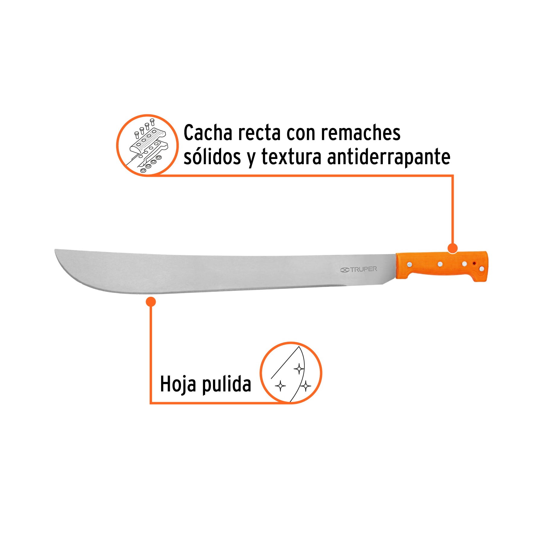 Machete estándar 20" cacha naranja
