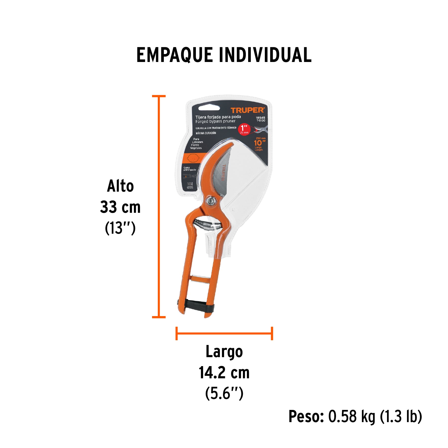 Tijera para poda 10", forjada