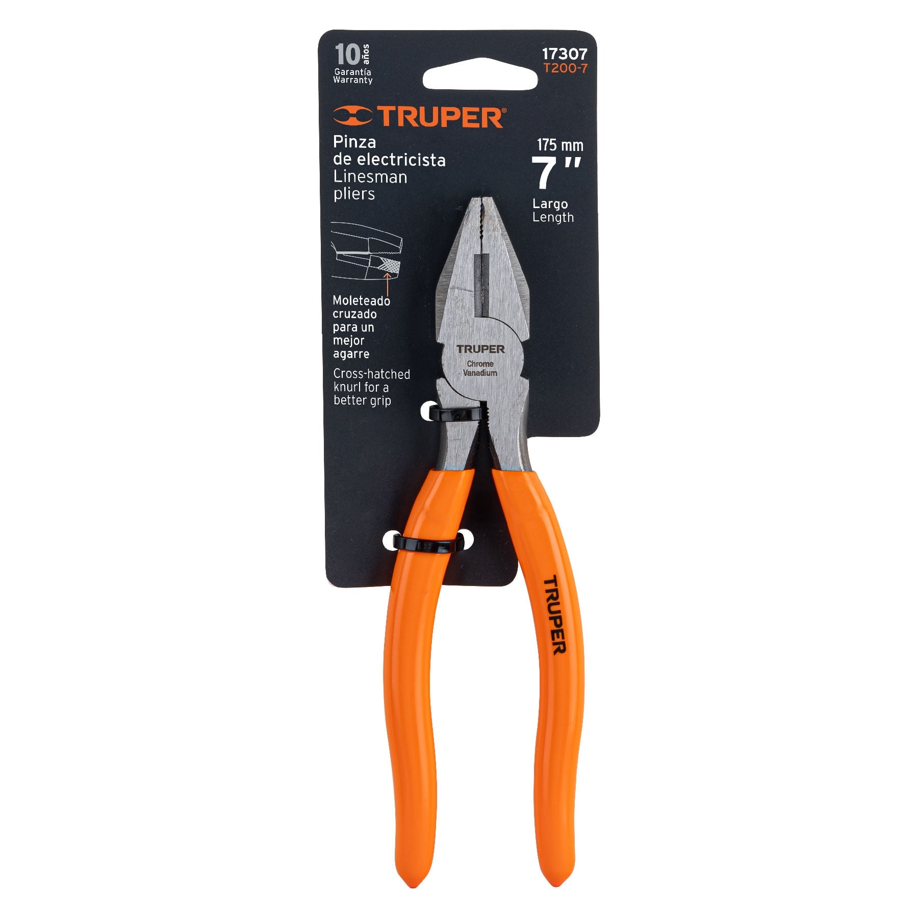 Pinza para electricista 7", mango de vinil