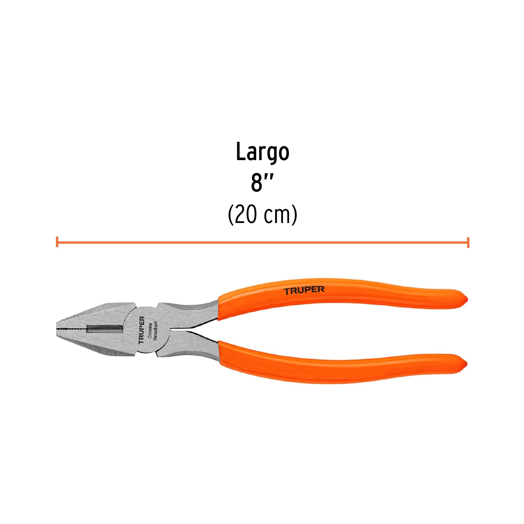 Pinza para electricista 8", mango de vinil