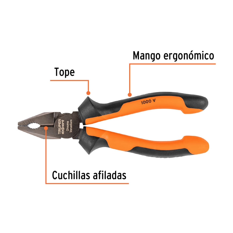 Pinza de electricista 6", mango comfort grip