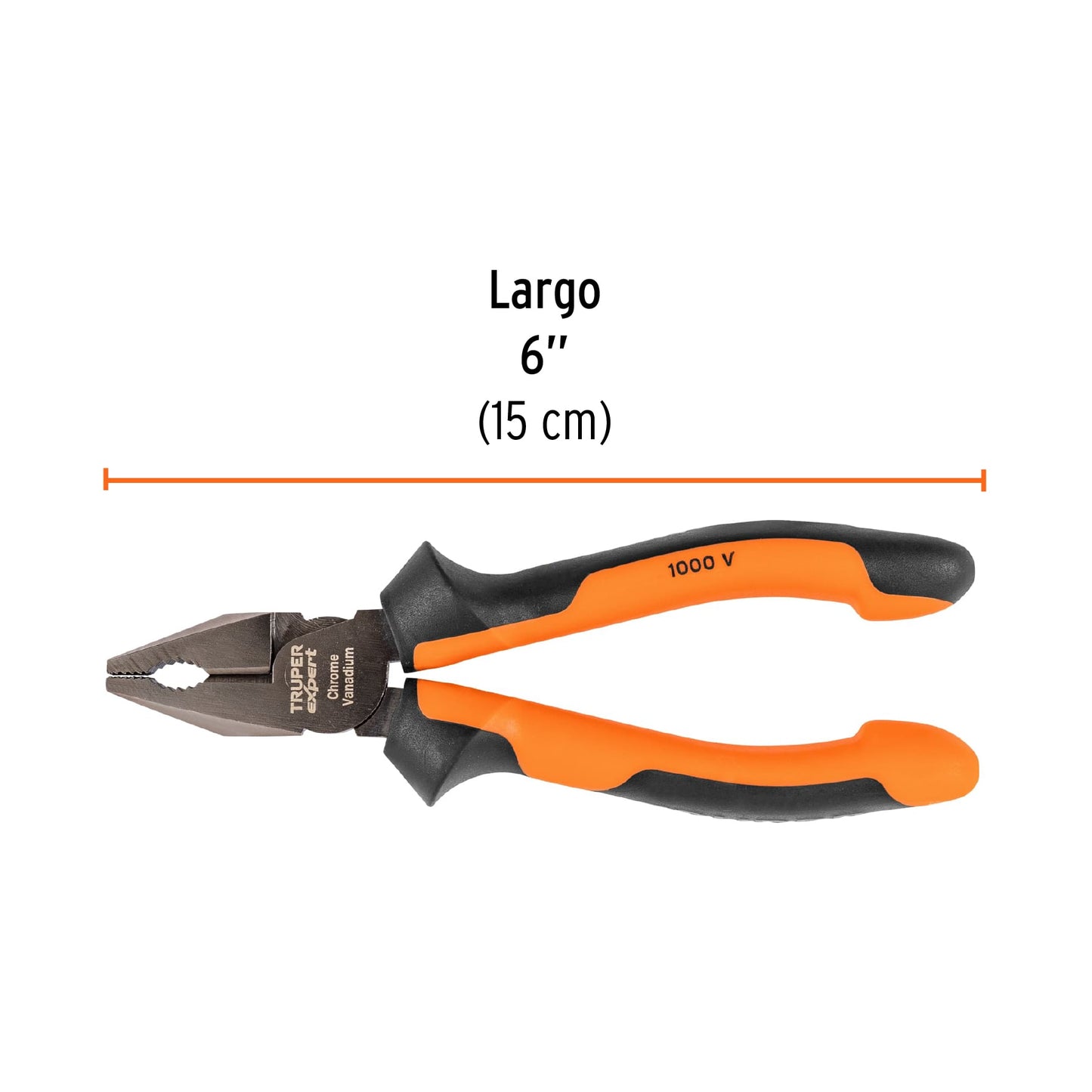 Pinza de electricista 6", mango comfort grip