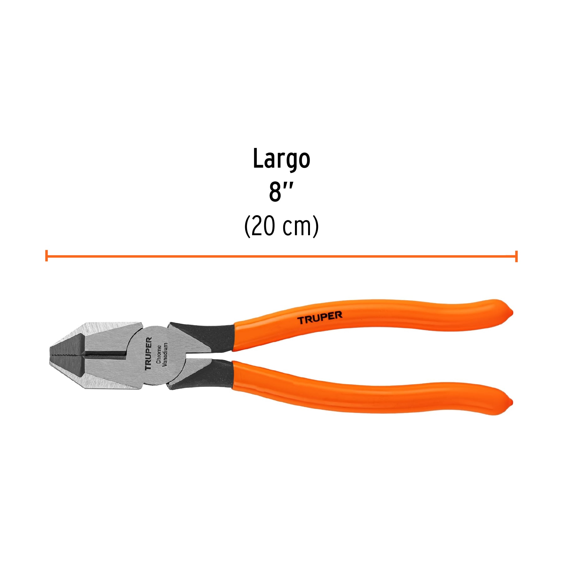 Pinza profesional para electricista 8", mango de vinil