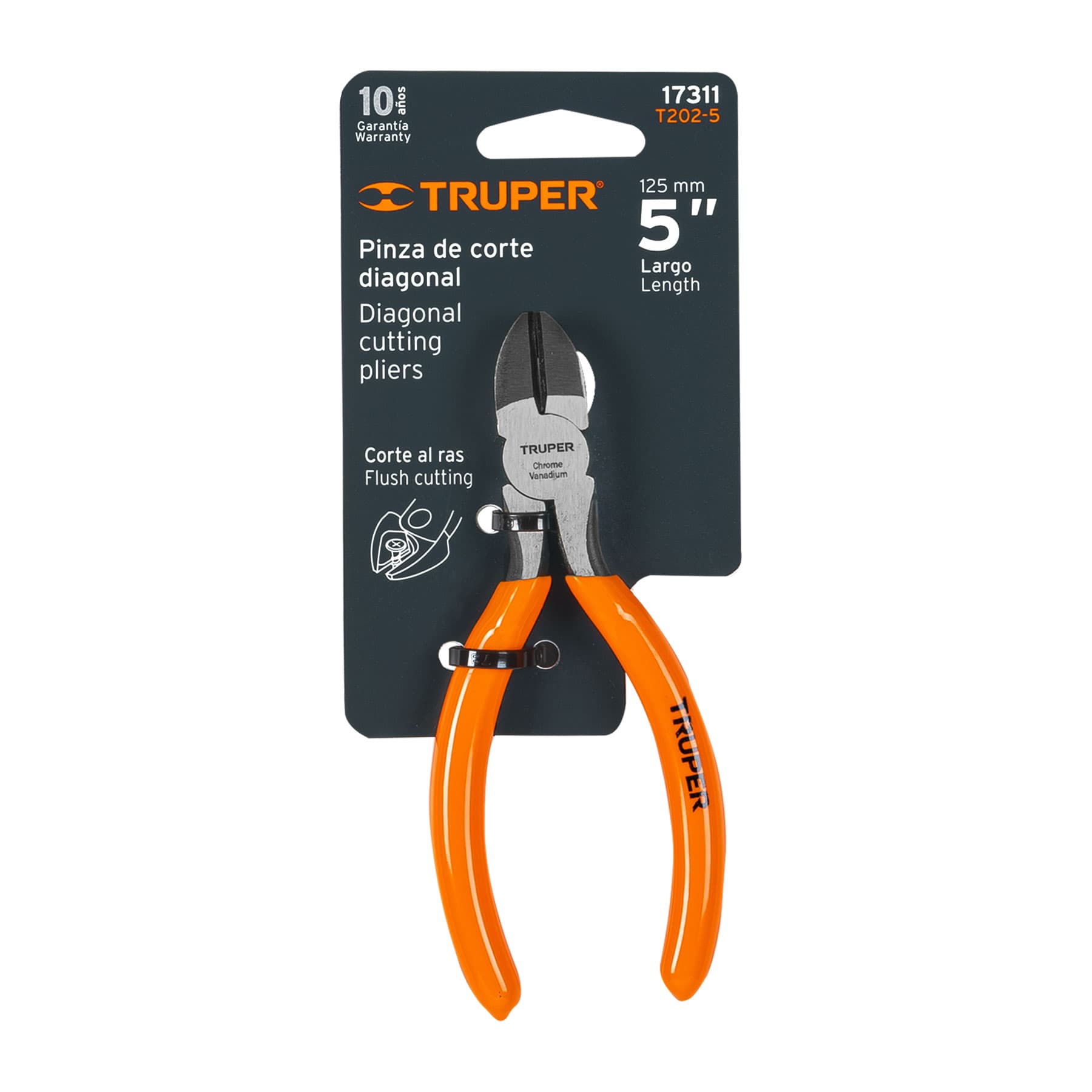 Pinza corte diagonal 5", mango de vinil