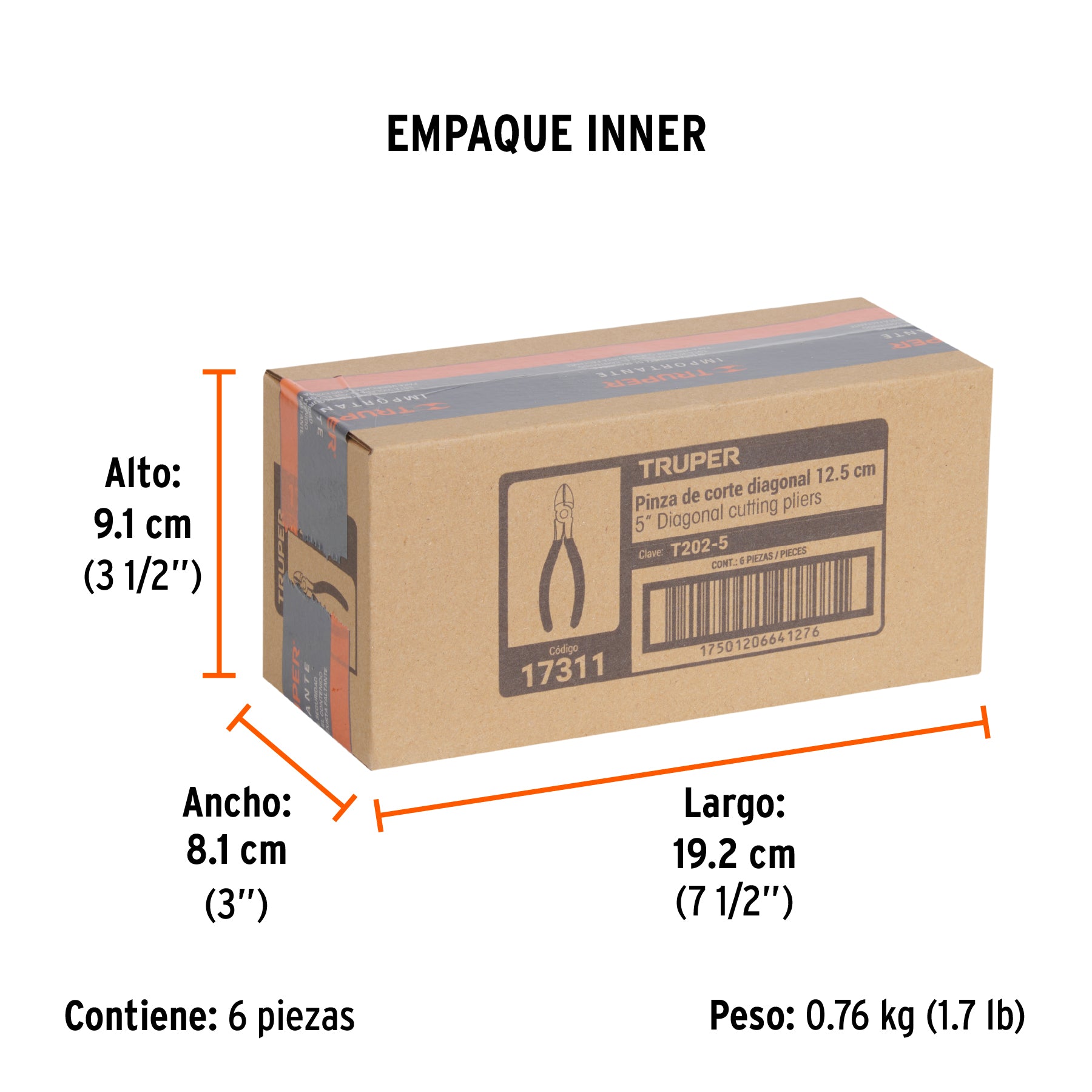 Pinza corte diagonal 5", mango de vinil