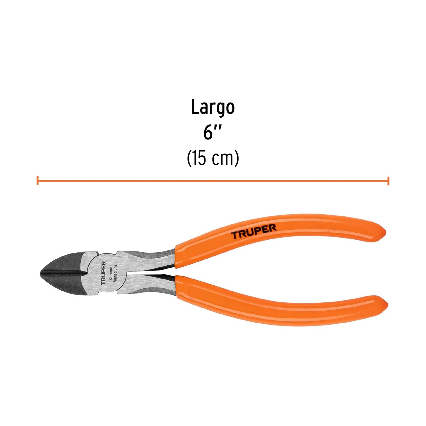 Pinza corte diagonal 6", mango de vinil