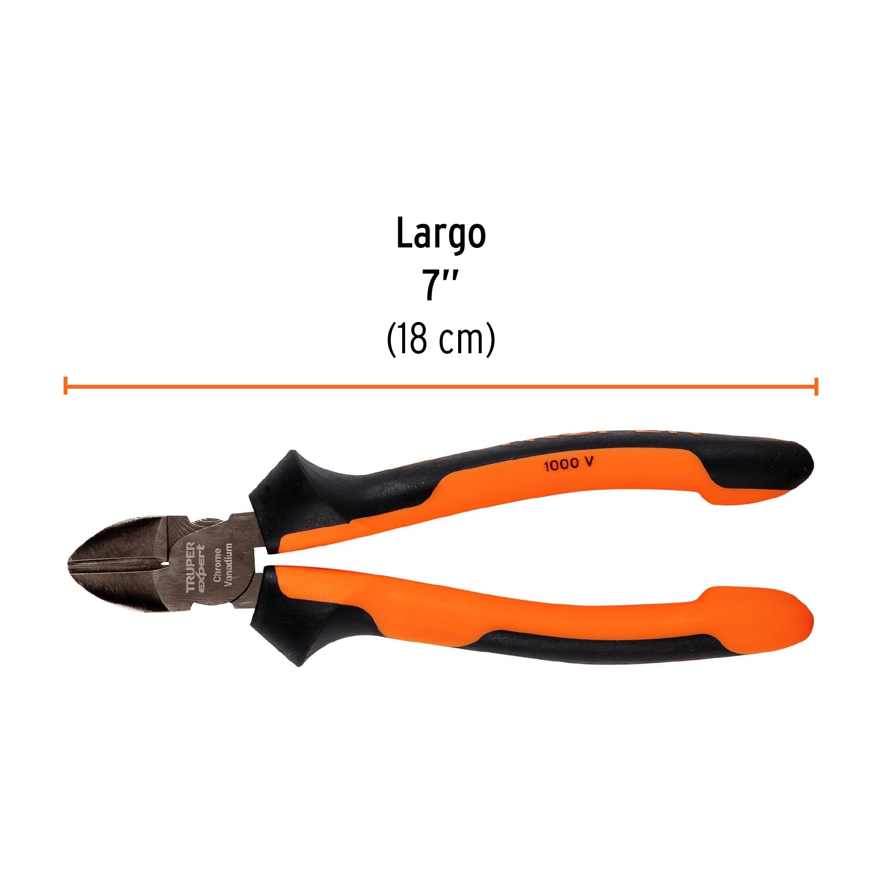 Pinza corte diagonal 7", mango comfort grip