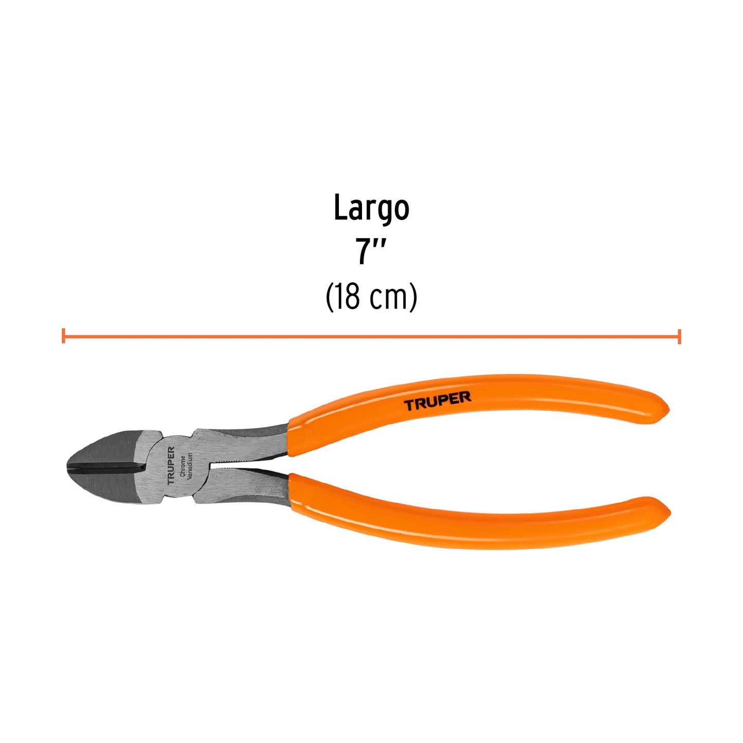 Pinza corte diagonal 7", mango de vinil