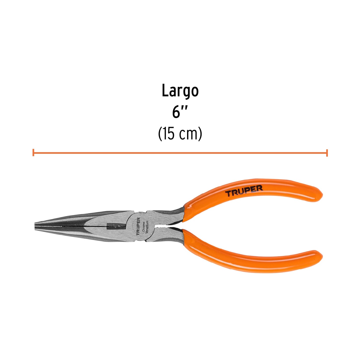 Pinza punta y corte 6", mango de vinil