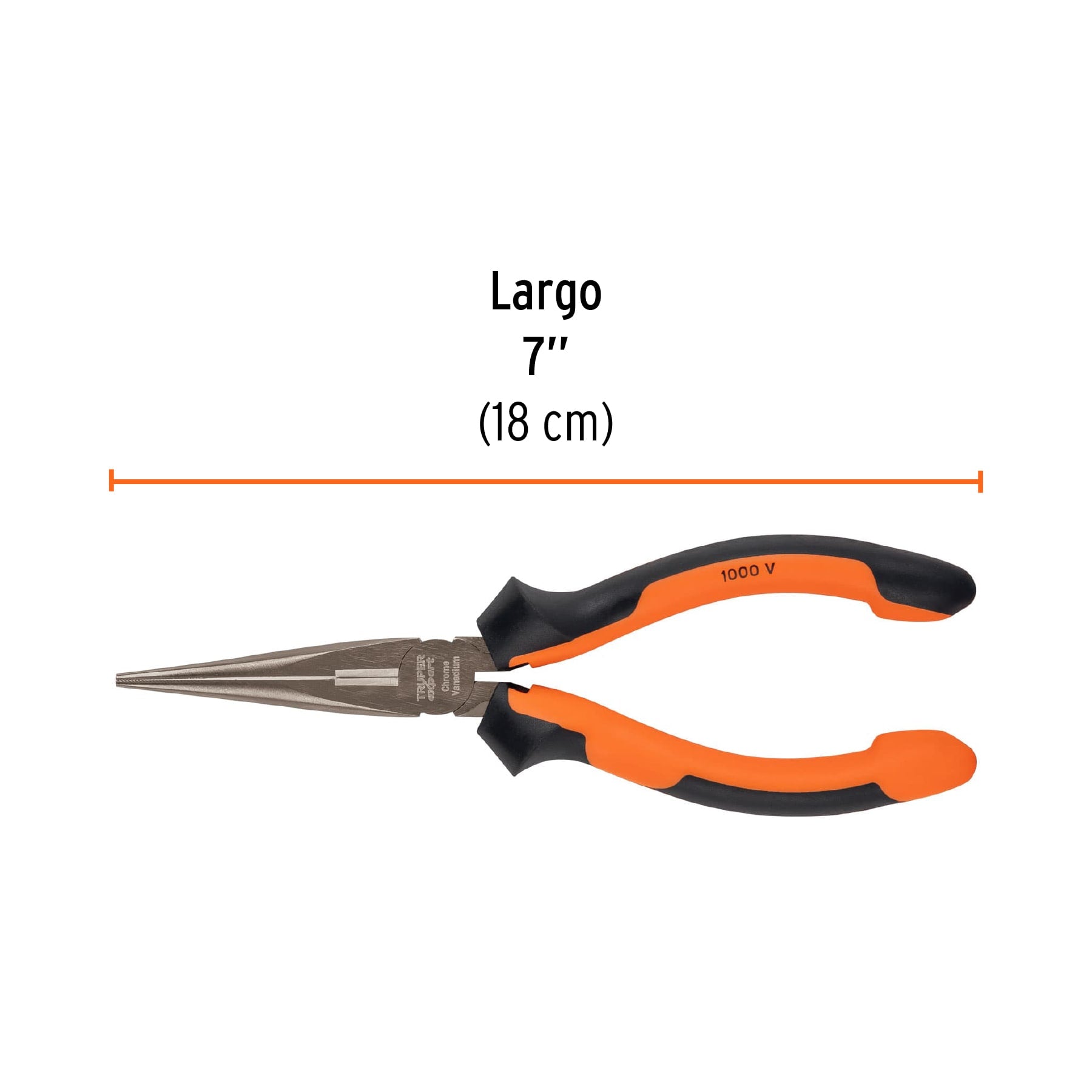 Pinza punta y corte 7", mango comfort grip