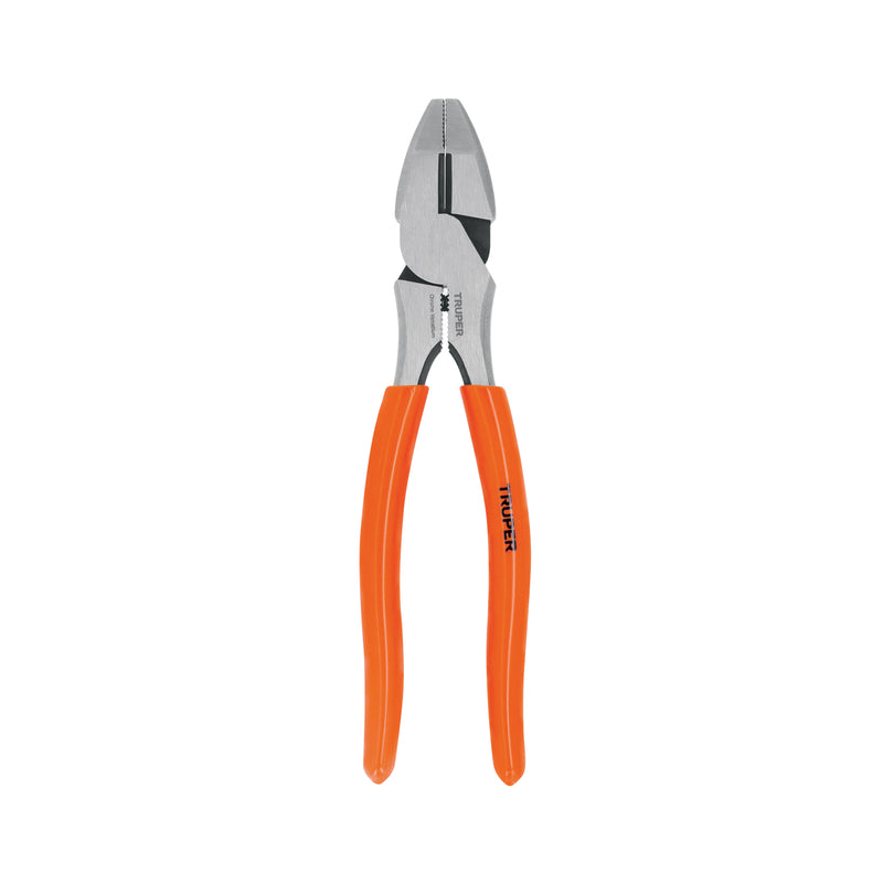Pinza profesional p/electricista 8", alta palanca,mgo vinil