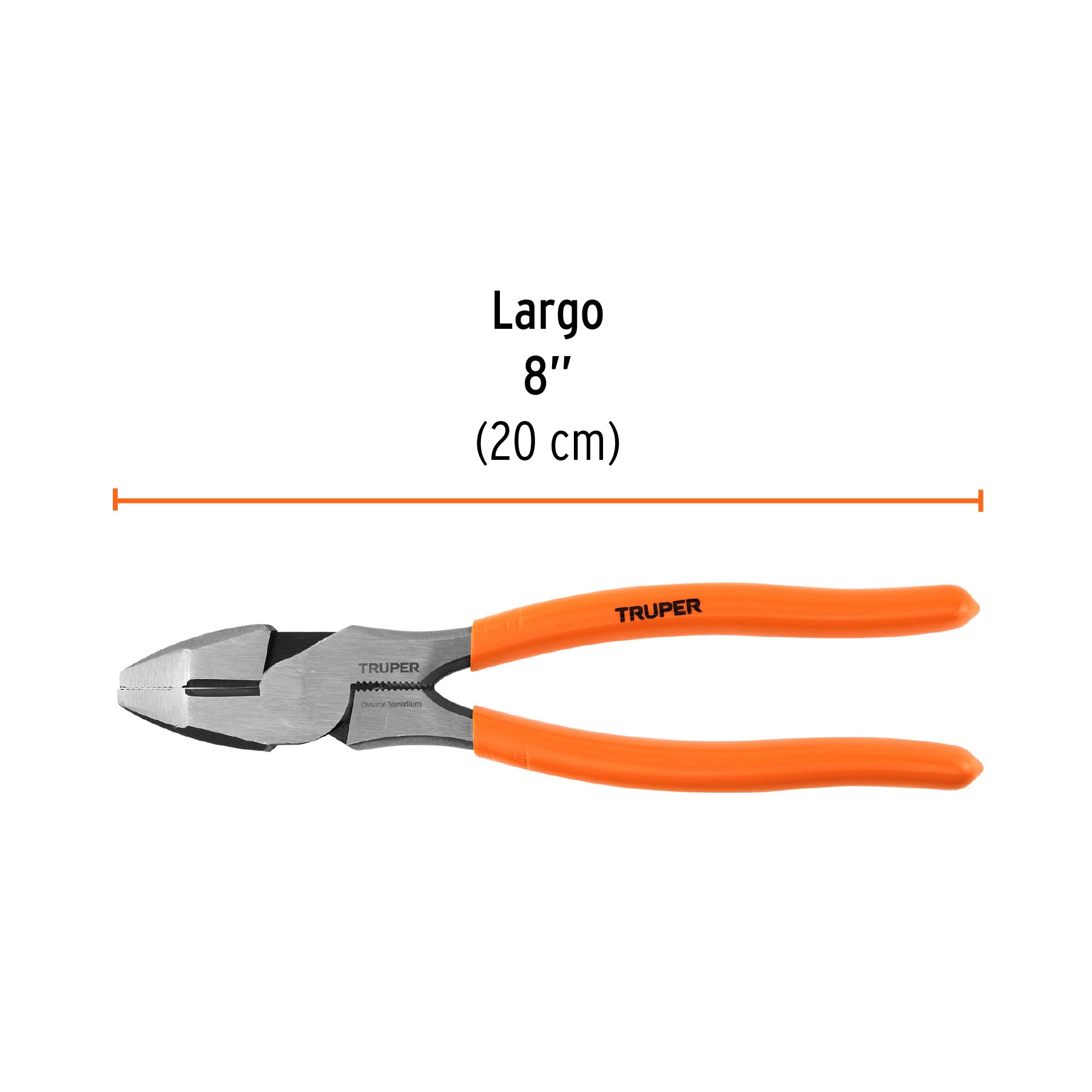 Pinza profesional p/electricista 8", alta palanca,mgo vinil