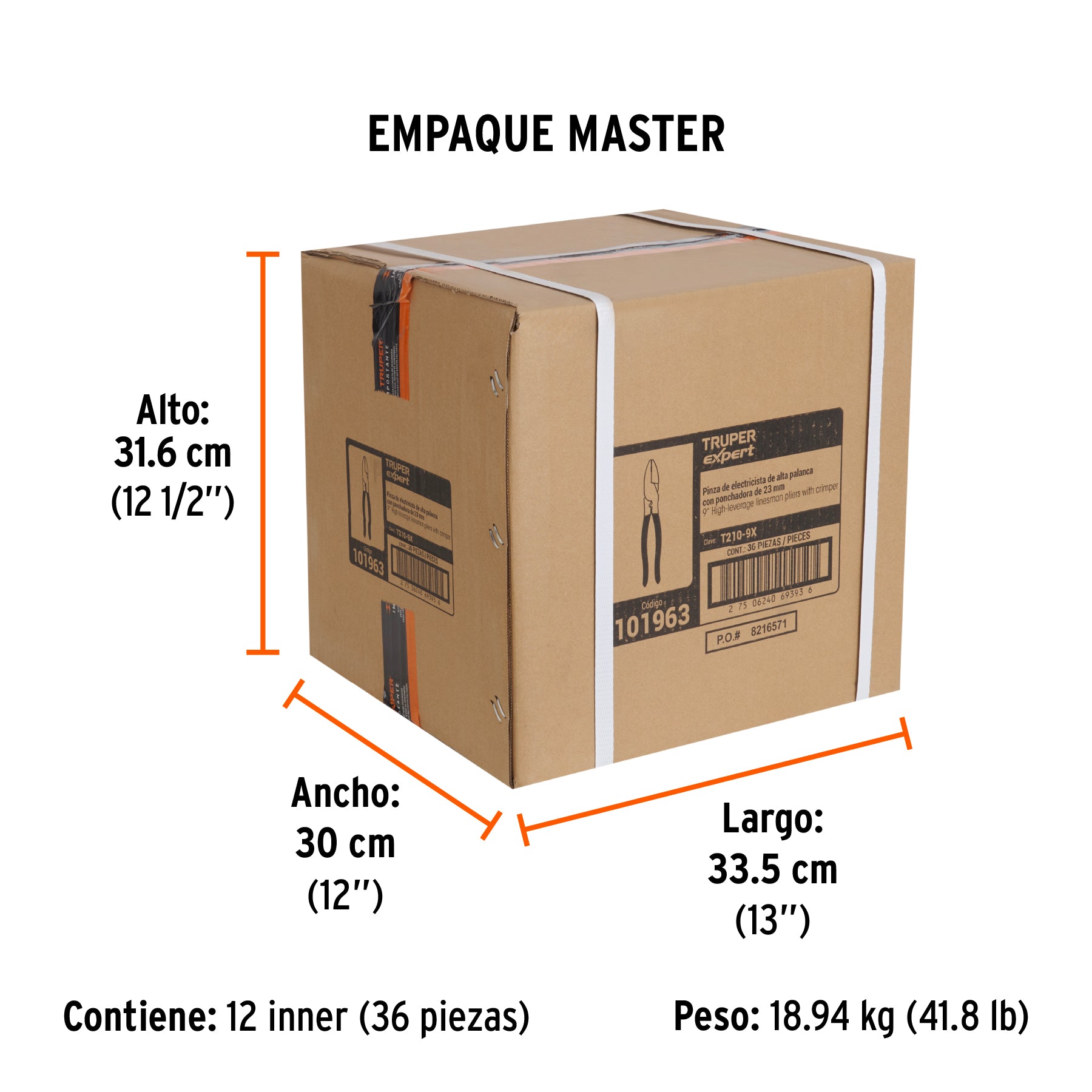 Pinza para electricista 9' c/ponchador de terminales, Expert