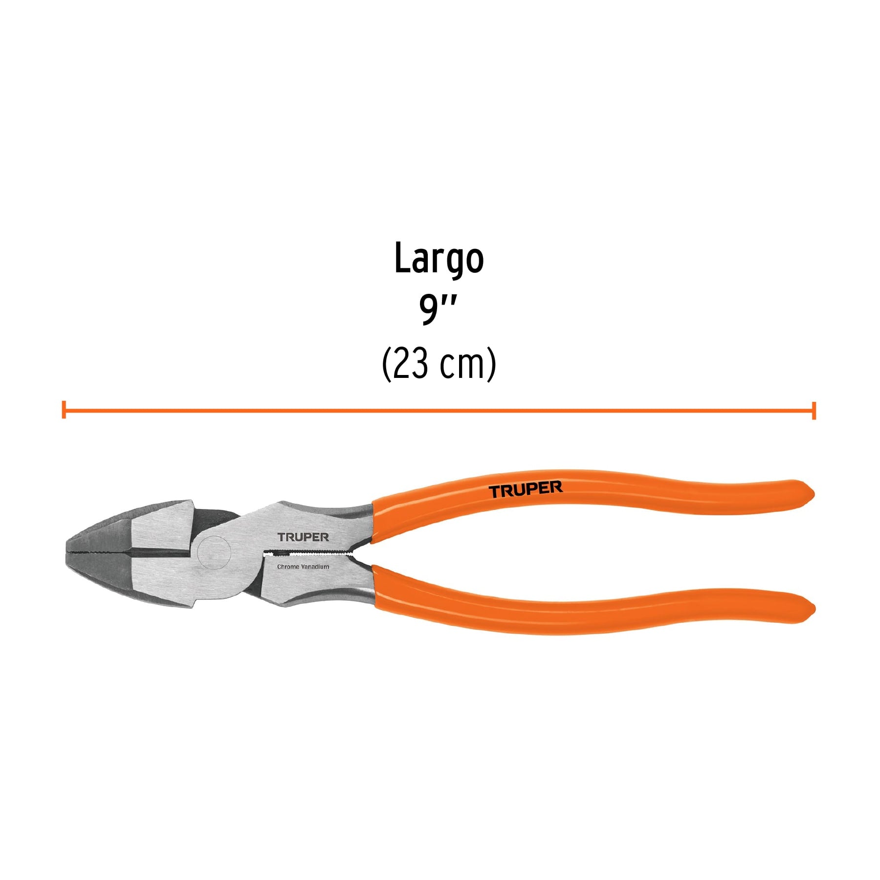 Pinza profesional p/electricista 9",c/resorte,mango de vinil