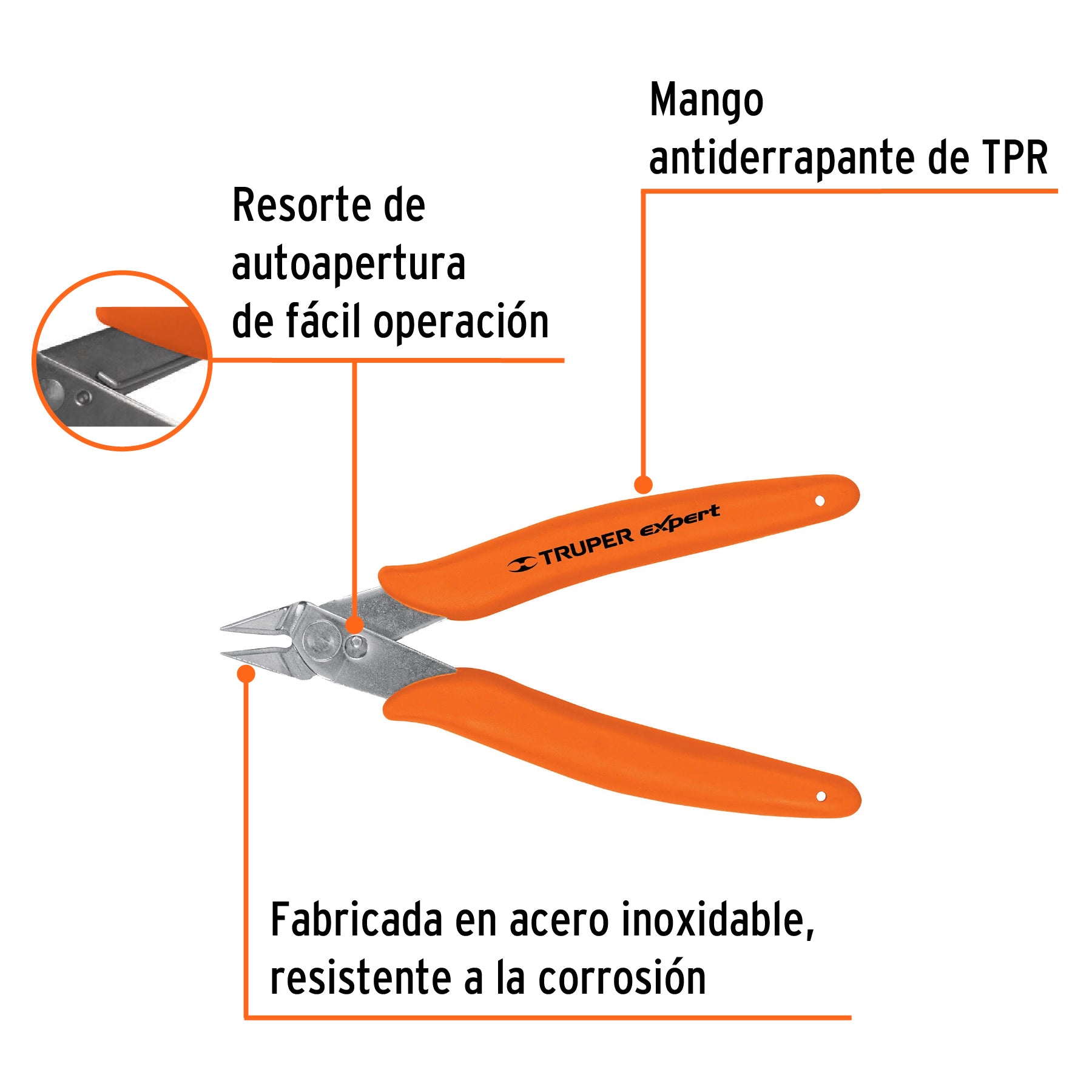 Pinza de corte, 5”, Truper Expert