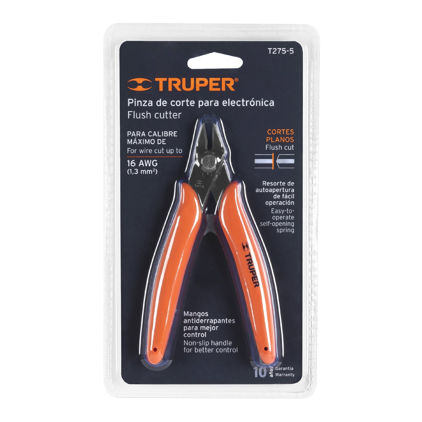 Pinza para electrónica, 5", de corte