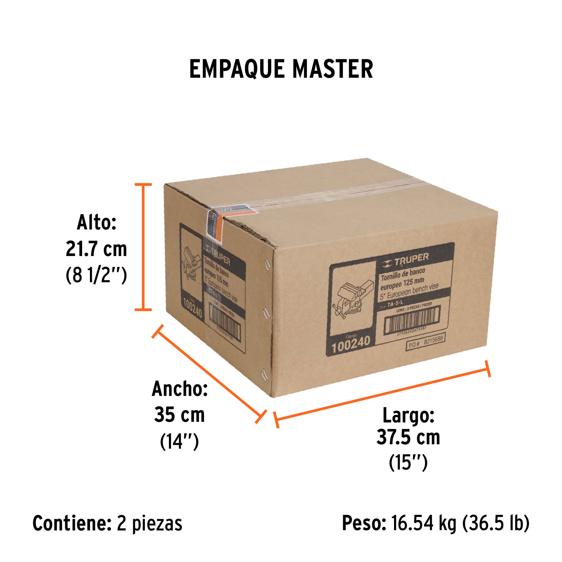 Tornillos de banco tipo Europeo, hierro nodular, 5"